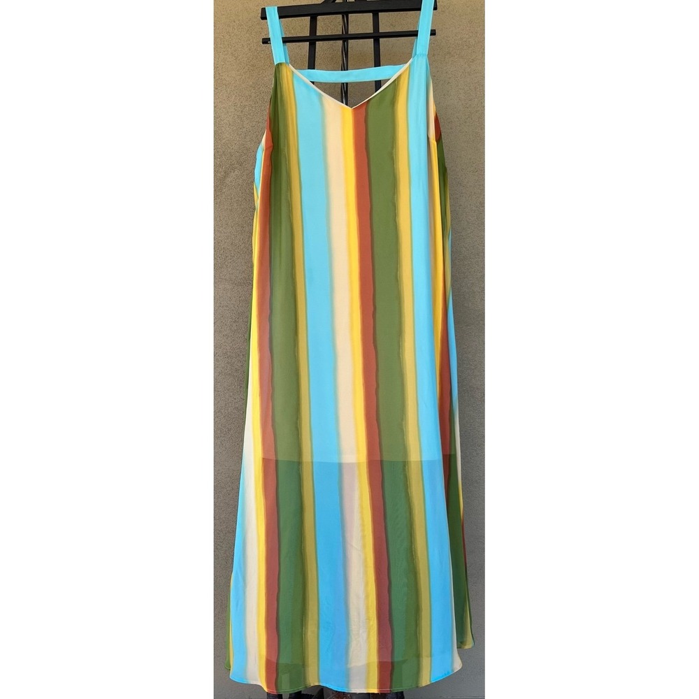 Cato EST 1946‎ Maxi Dress Striped Sleeveless Boho Beach Casual Plus Size 26/28W